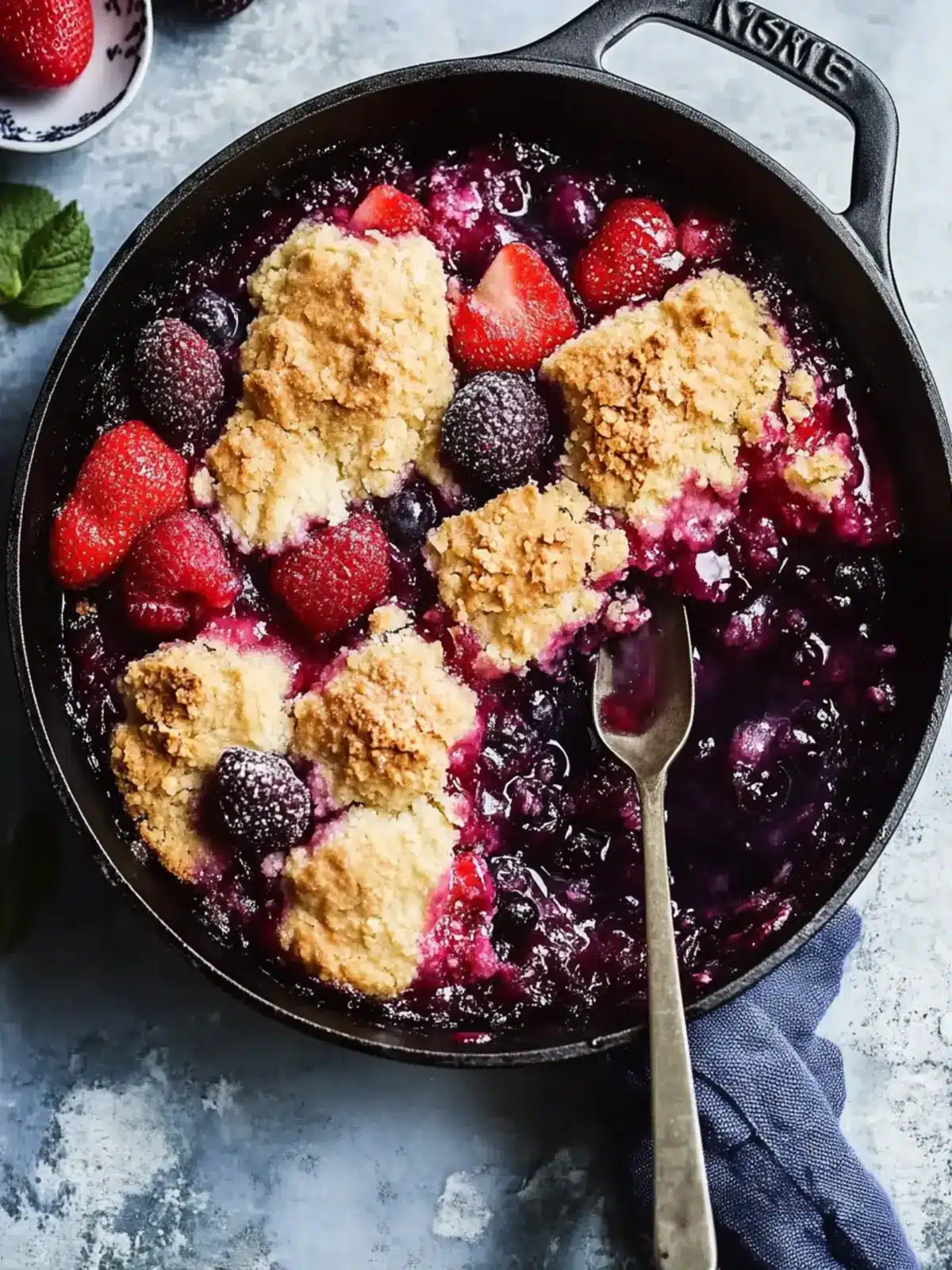 Skillet Mixed Berry Buttermilk Cobbler: A Lighter Delight 2 Skillet Mixed Berry Buttermilk Cobbler