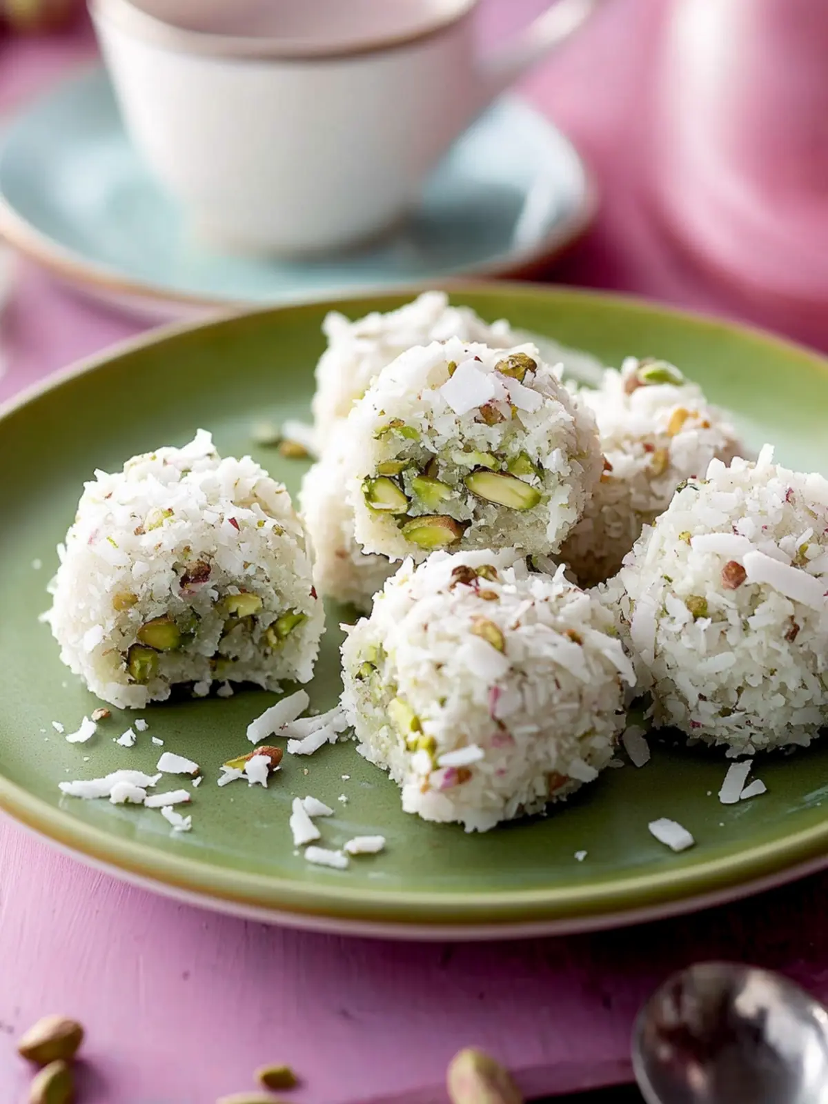 Pistachio Coconut Chews: No-Bake Bliss for Sweet Cravings 3 Pistachio Coconut Chews