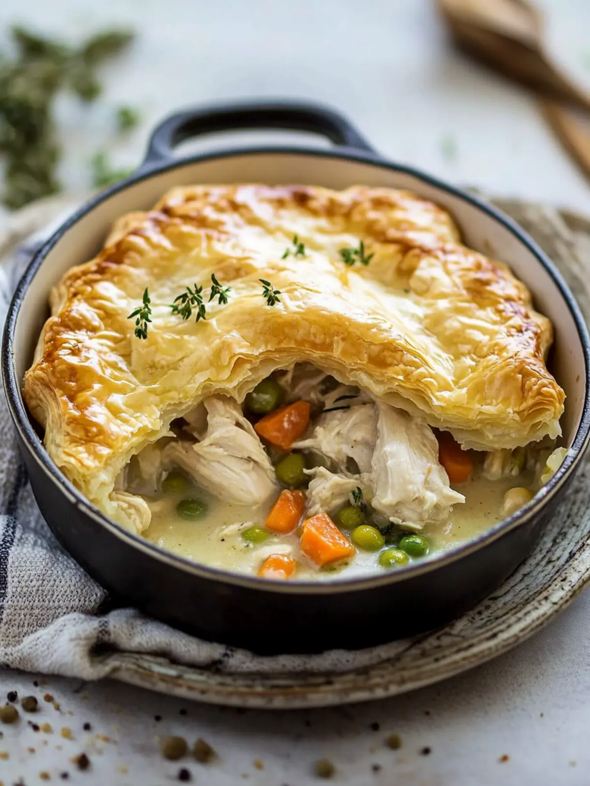 Easy Dutch Oven Chicken Pot Pie with Puff Pastry: Comfort Food Delight 4 Easy Dutch Oven Chicken Pot Pie with Puff Pastry