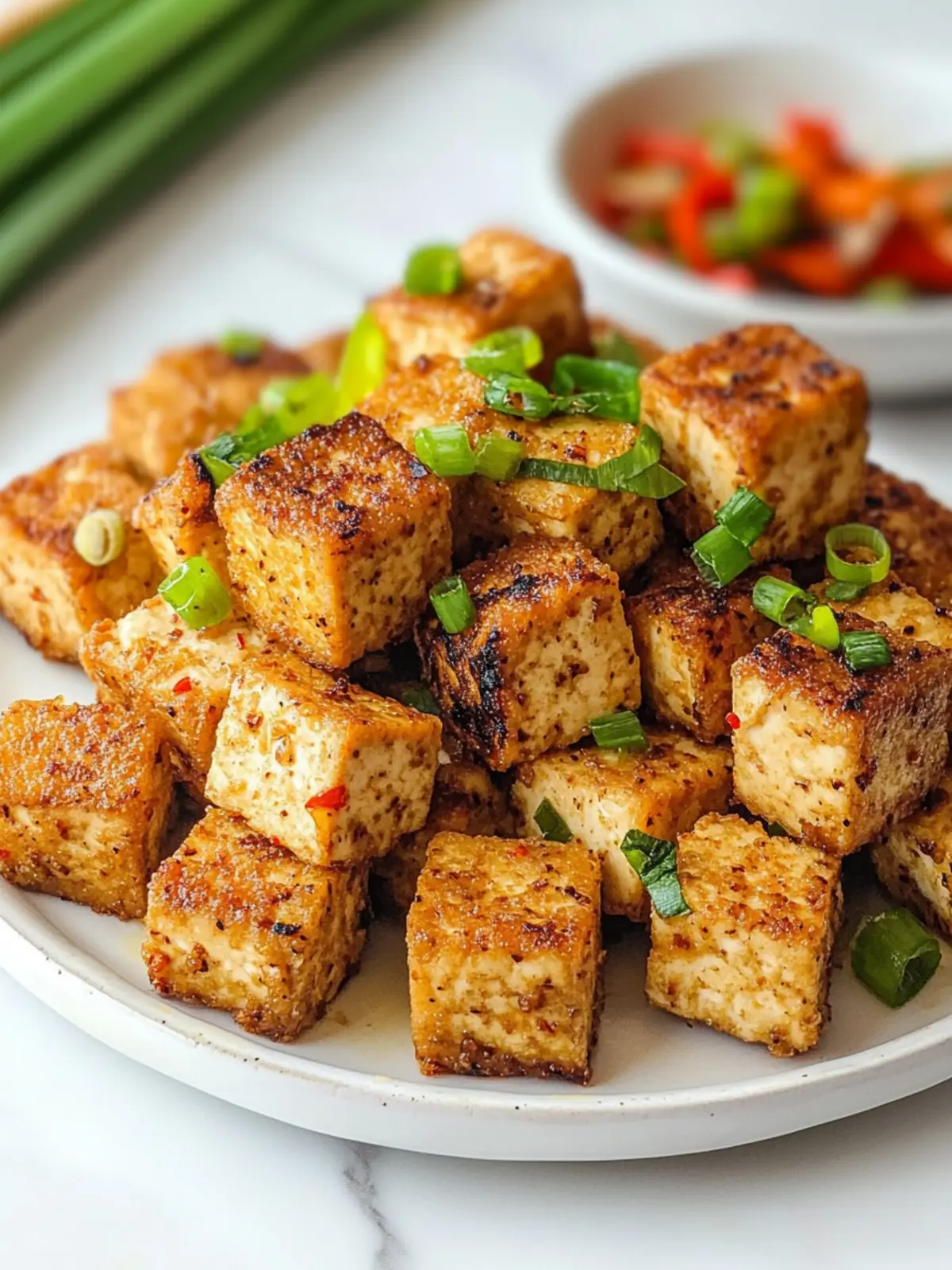 Air Fryer Salt and Pepper Tofu Recipe for Crispy Vegan Bliss 3 Air Fryer Salt and Pepper Tofu Recipe (Video)