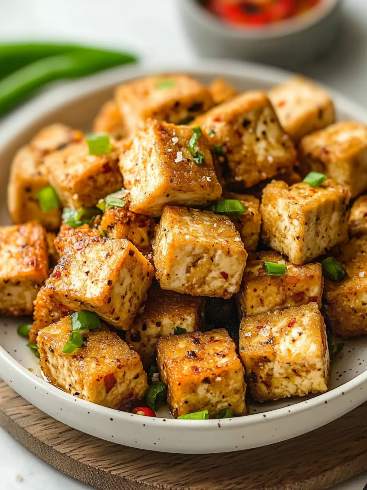 Air Fryer Salt and Pepper Tofu Recipe for Crispy Vegan Bliss 2 Air Fryer Salt and Pepper Tofu Recipe (Video)