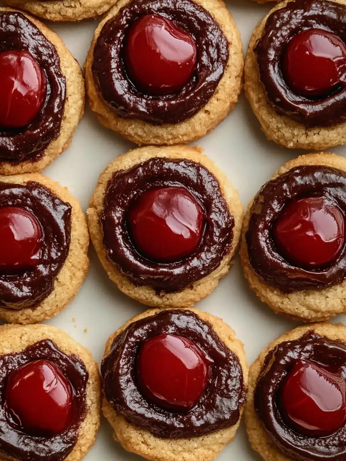 Irresistible Cherry Thumbprint Cookies with Fudge Icing Feast 4 Cherry Thumbprint Cookies with Fudge Icing