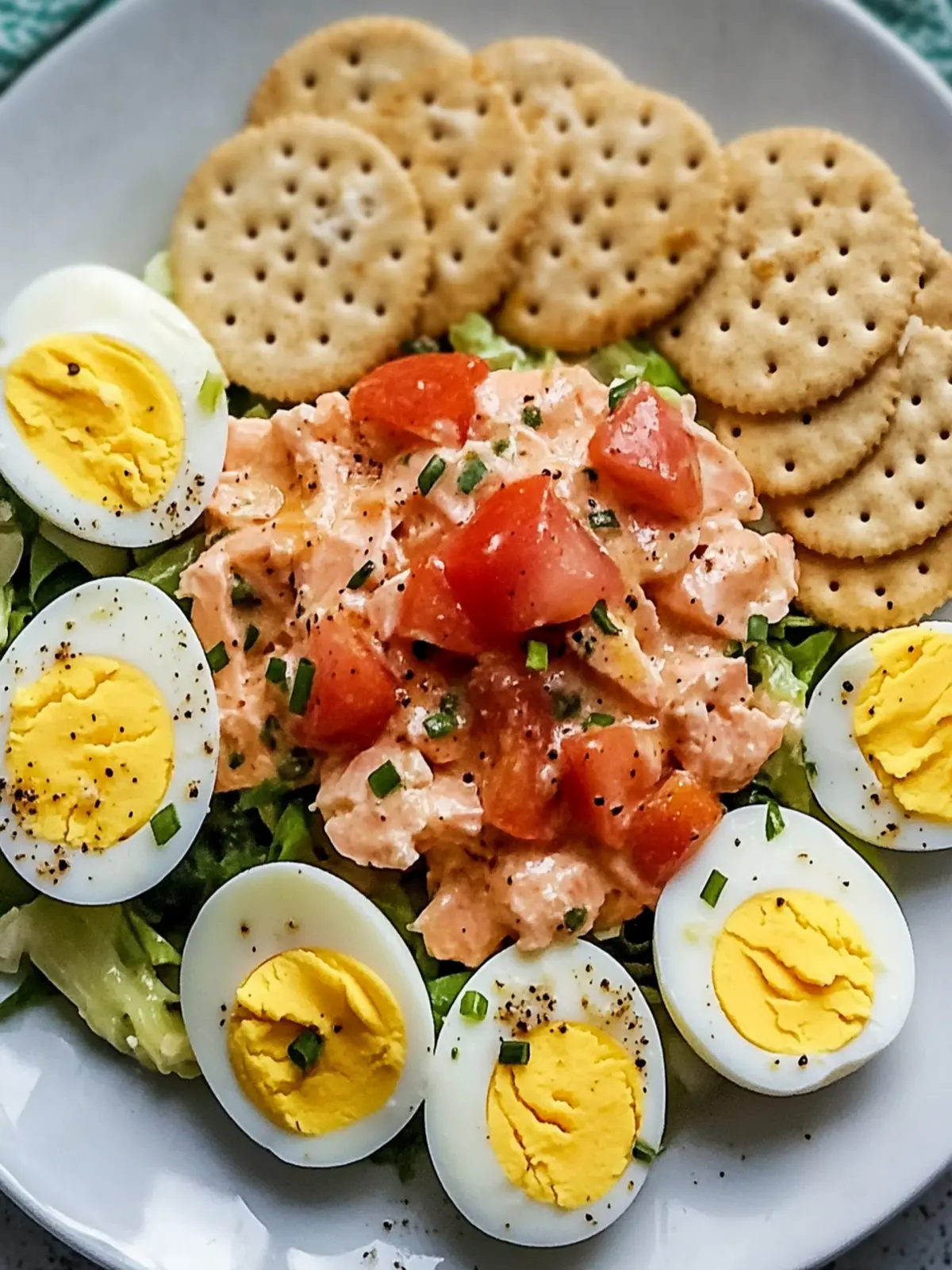 Creamy Salmon Salad with Boiled Eggs & Ritz Crackers Delight 2 Salmon Salad with Boiled Eggs & Ritz Crackers