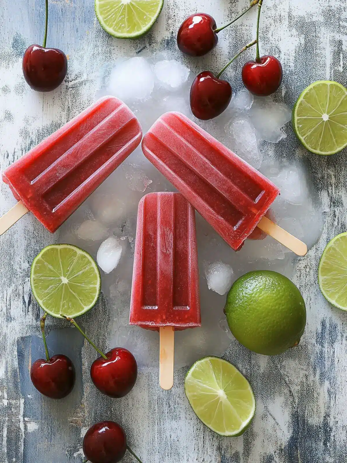 Refreshing Cherry Lime Ice Pops: A 4-Ingredient Delight 2 Cherry Lime Ice Pops