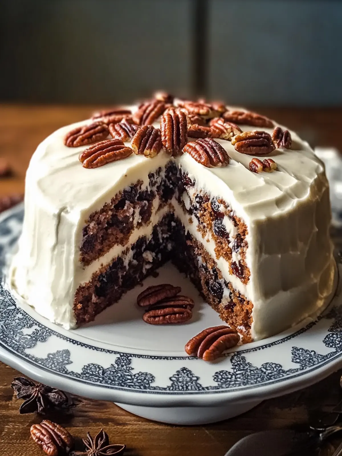 Irresistible Spiced Raisin Pecan Cake with Cream Cheese Frosting 4 Spiced Raisin Pecan Cake with Cream Cheese Frosting