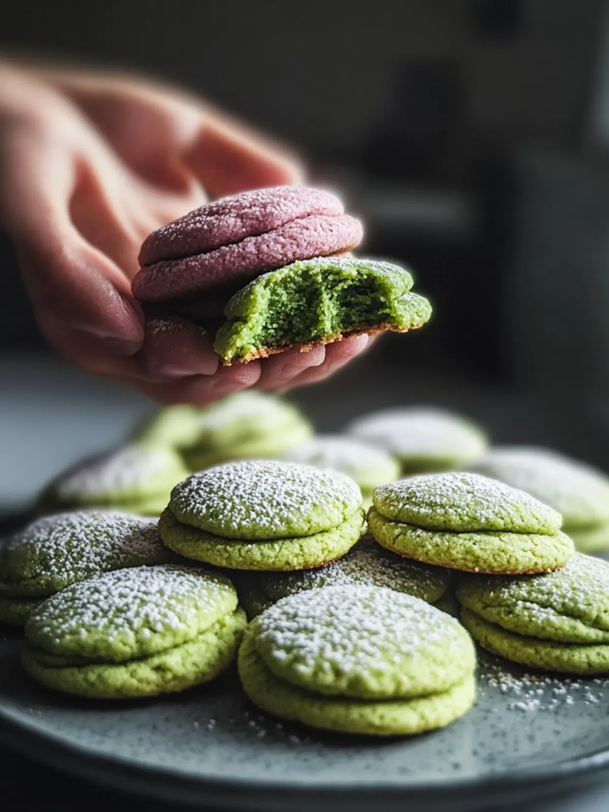 Matcha Sugar Cookies with Lavender Frosting for Elevation 4 Matcha Sugar Cookies