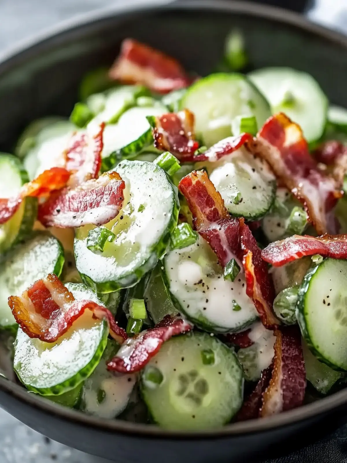 Refreshingly Crunchy Cucumber Salad with Bacon You ll Love 2 Refreshingly Crunchy Cucumber Salad with Bacon You ll Love