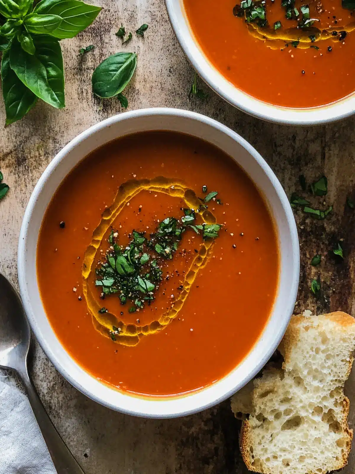 Heavenly Tomato Soup Recipe: Creamy Basil Bliss Awaits! 2 Tomato Soup Recipe