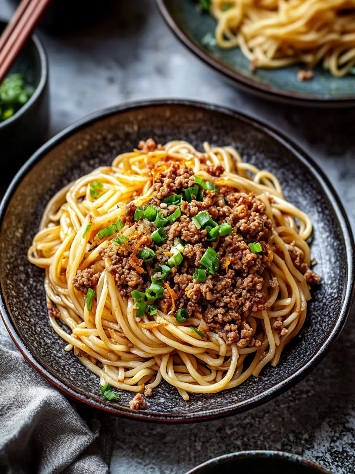 Savory Asian Ground Beef Noodles Ready in 20 Minutes! 2 Asian Ground Beef Noodles