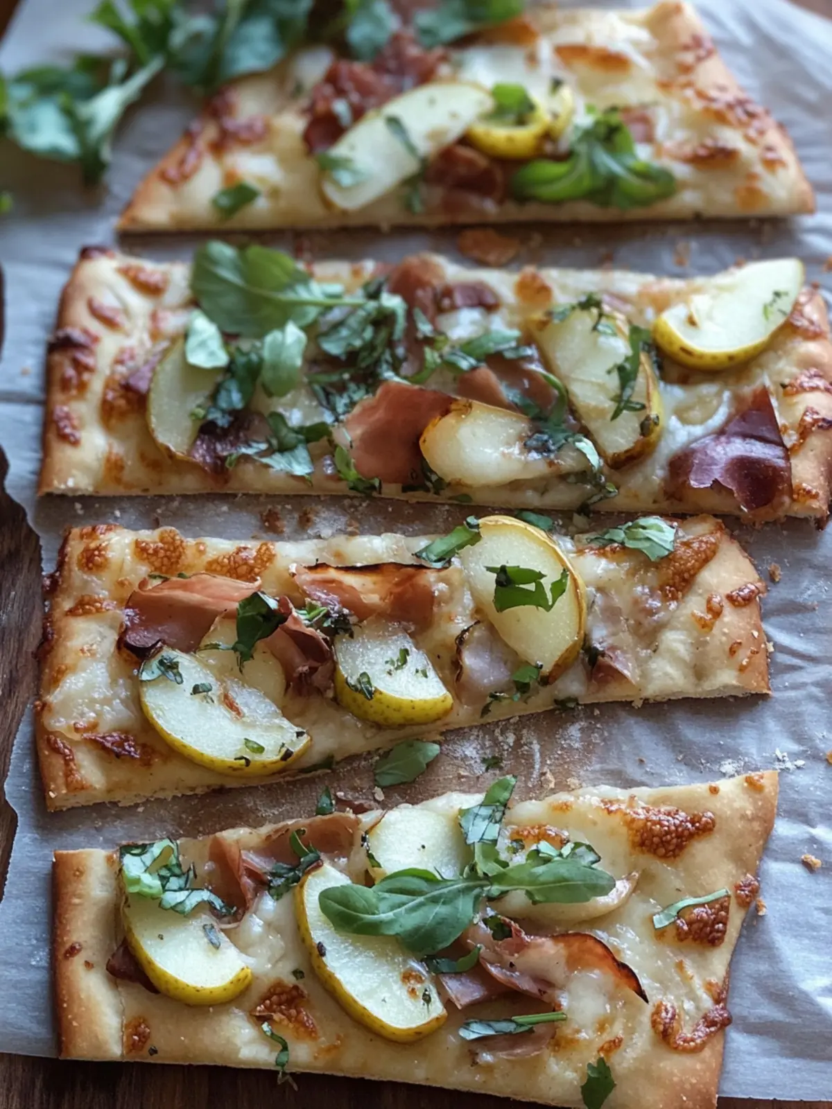 Prosciutto & Pear Flatbread: The Perfect Party Pleaser 3 Prosciutto & Pear Flatbread