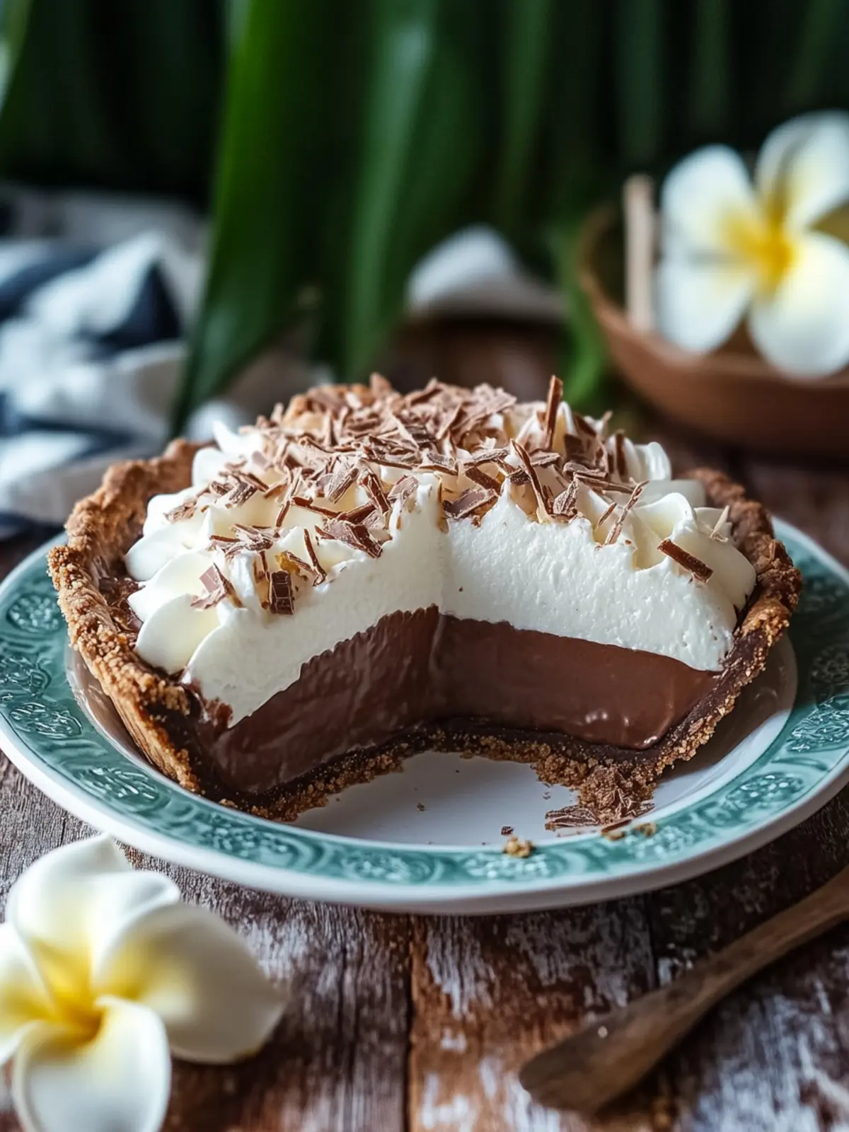 Decadent Chocolate Haupia Pie for a Tropical Escape at Home 3 Chocolate Haupia Pie