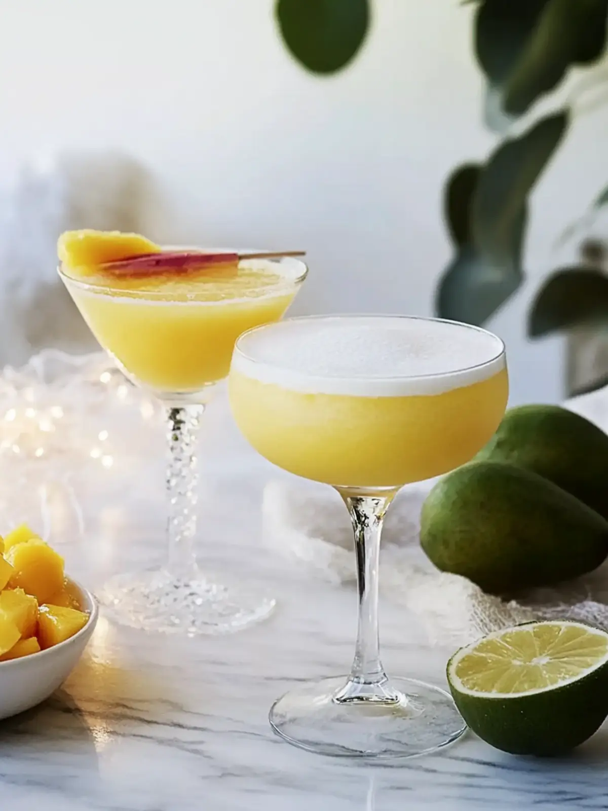 Delightful Coconut and Mango Daiquiris for Summer Sipping 2 Coconut and mango Daiquiris