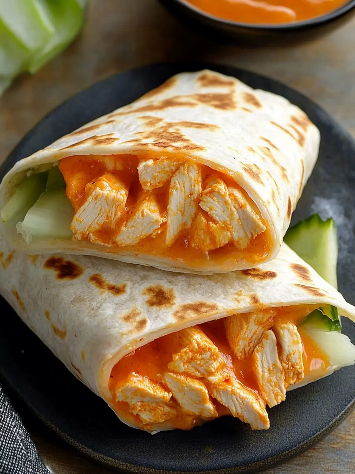 Buffalo Chicken Crunch Wraps: Easy, Flavor-Packed Delight! 2 Buffalo Chicken Crunch Wraps