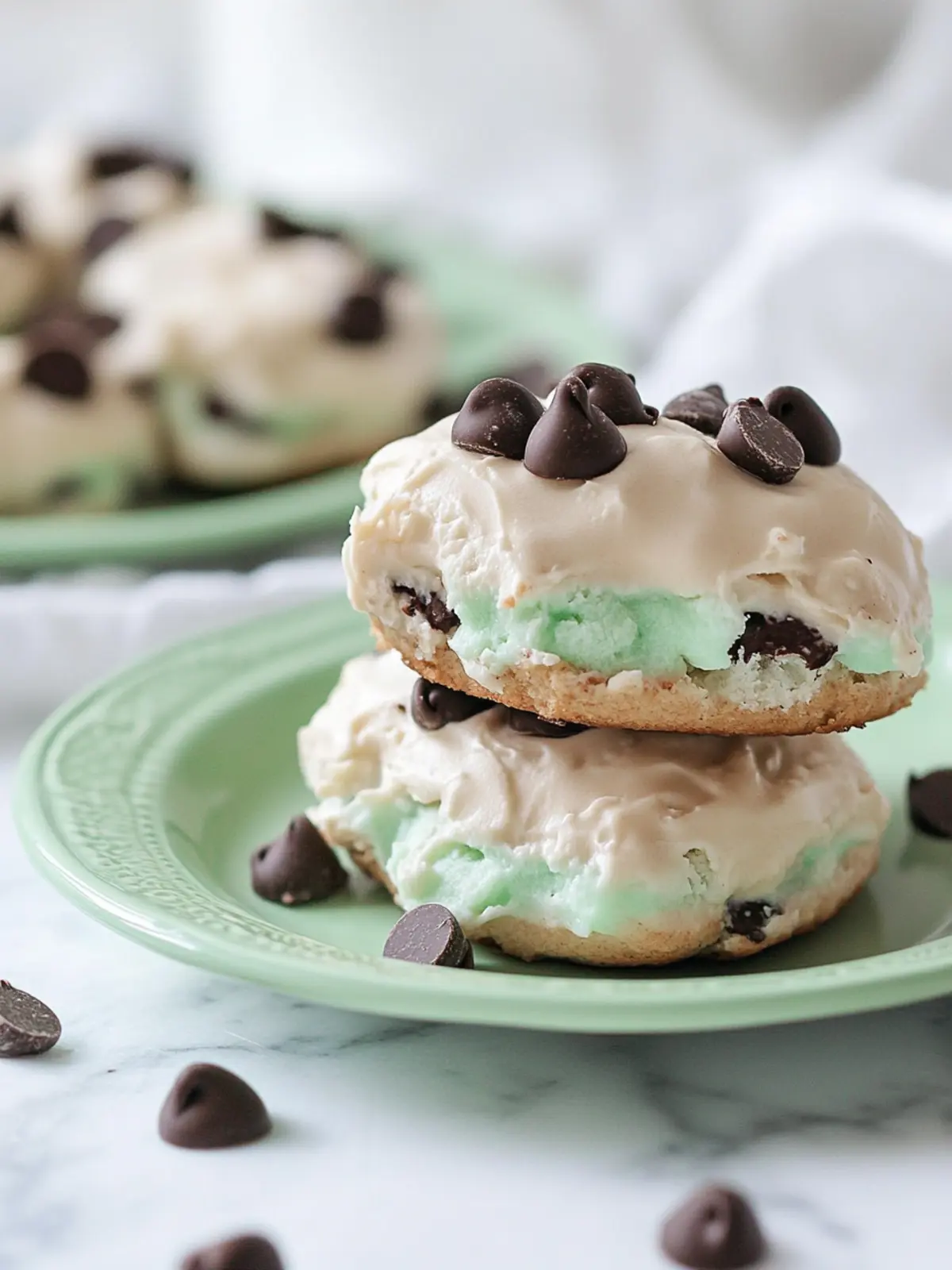 Dreamy Dark Chocolate and Mint Chip Clouds: Light Meringue Bliss 4 Dark Chocolate and Mint Chip Clouds