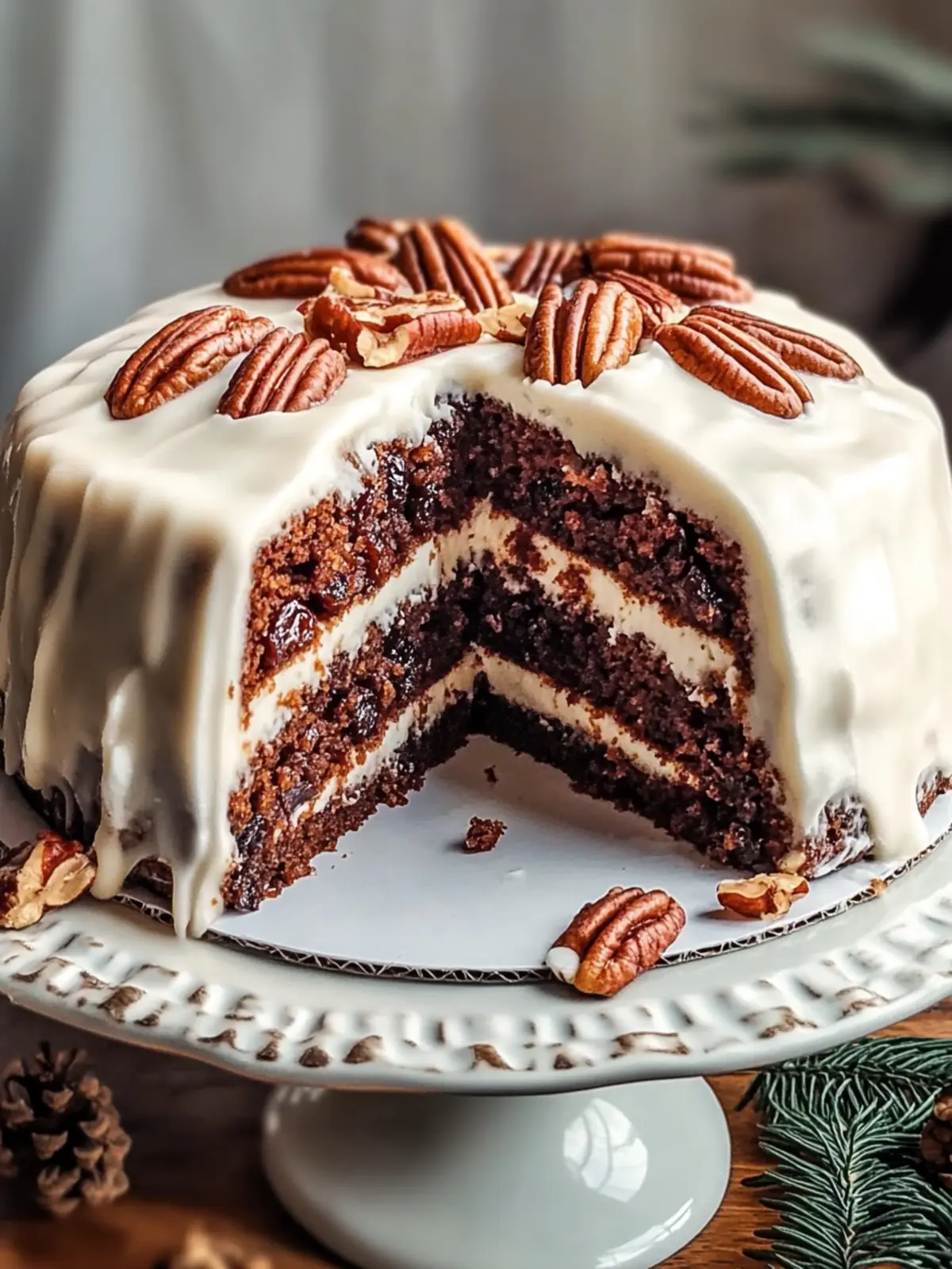Irresistible Spiced Raisin Pecan Cake with Cream Cheese Frosting 3 Spiced Raisin Pecan Cake with Cream Cheese Frosting