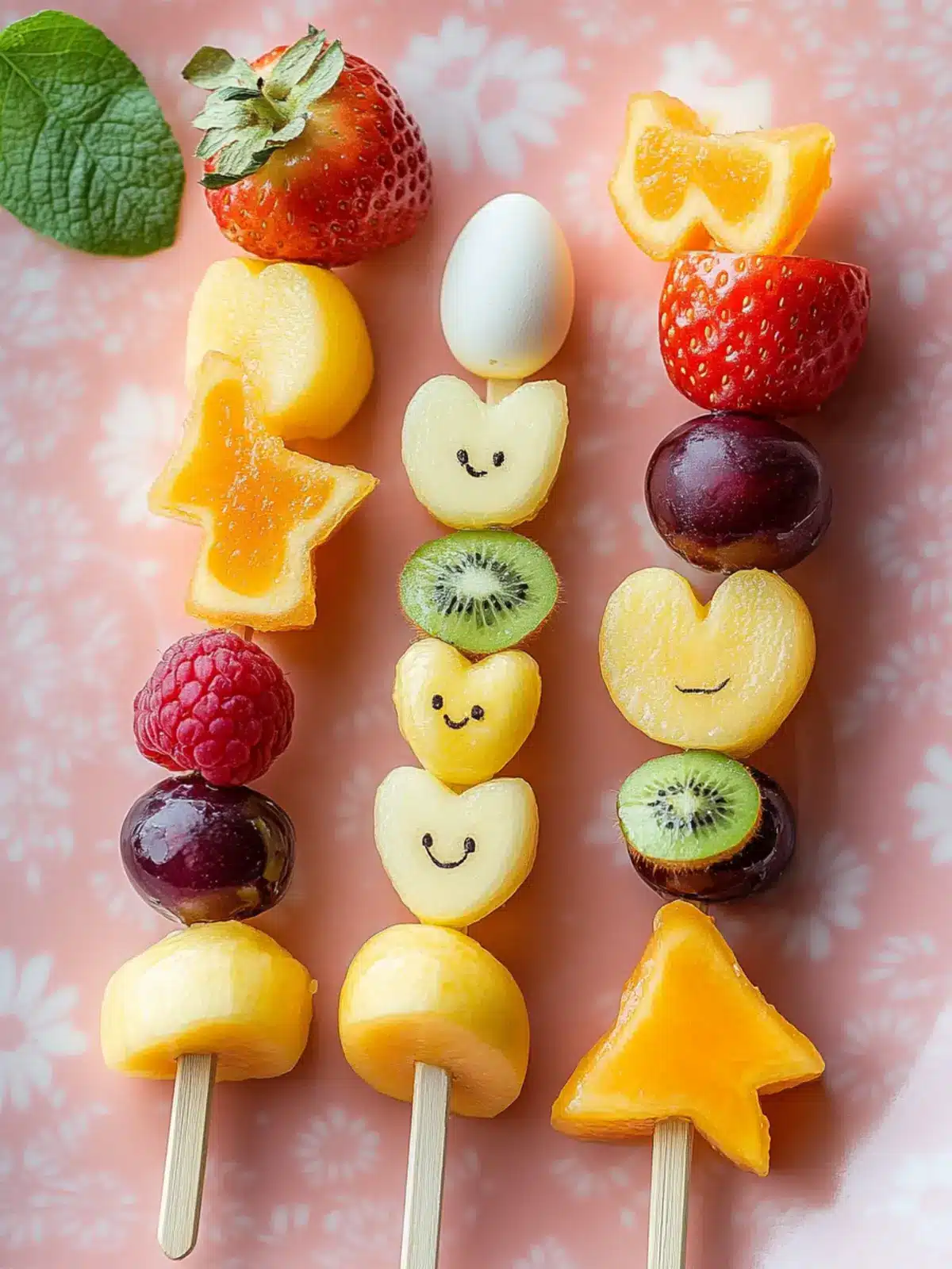 Colorful Fruit Kabobs with Easter Shapes for Festive Fun 4 Fruit Kabobs with Easter Shapes