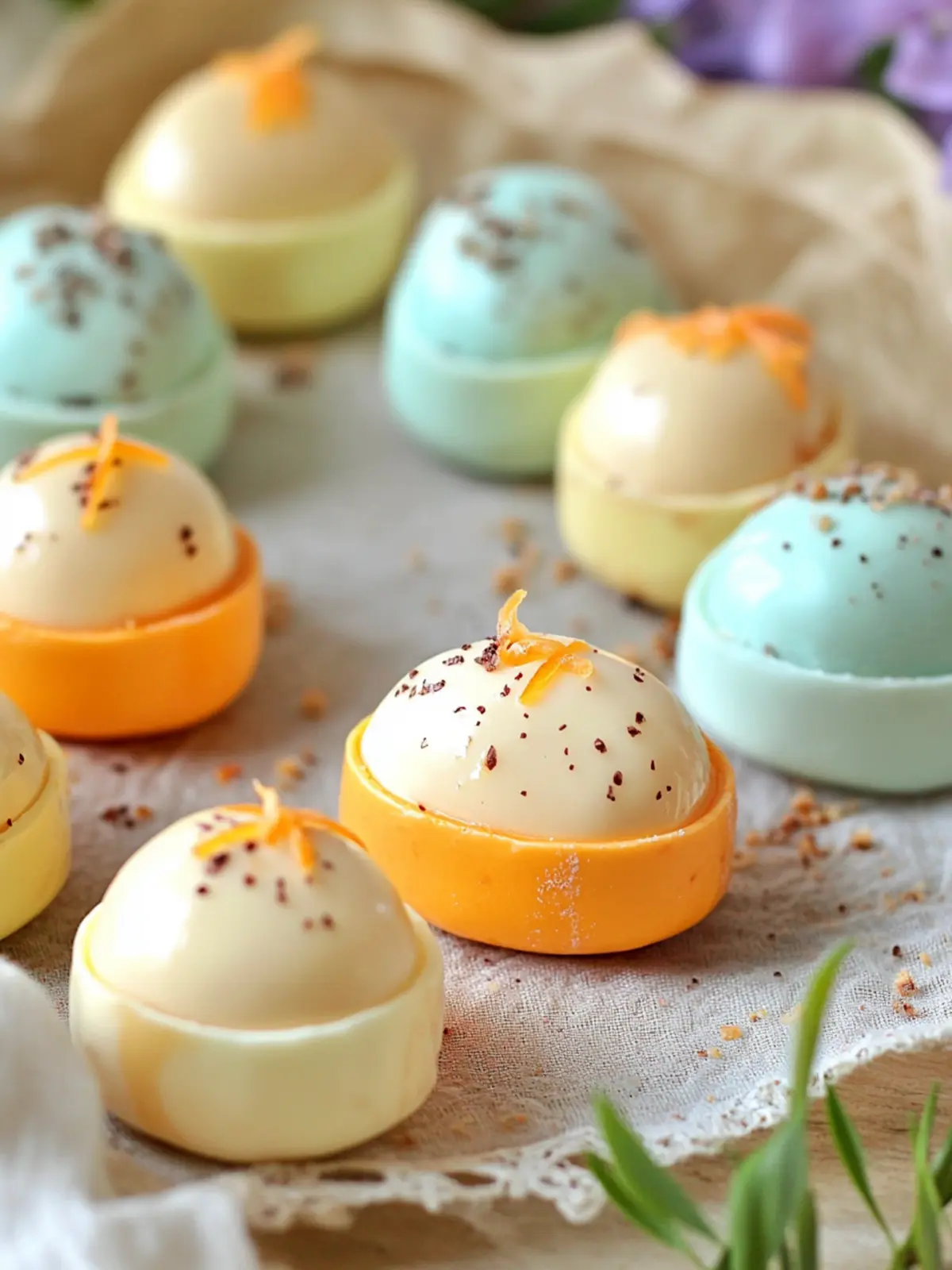 Easter Egg Petit Fours with Tangerine Buttercream Bliss 3 Easter Egg Petit Fours with Tangerine Buttercream