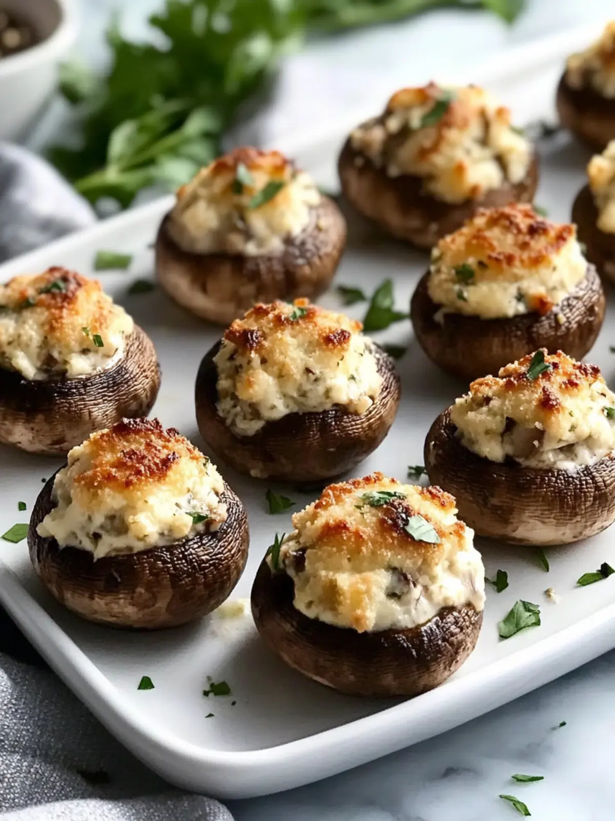 Delicious Stuffed Mushrooms with Cream Cheese and Parmesan Bliss 4 Stuffed Mushrooms with Cream Cheese and Parmesan