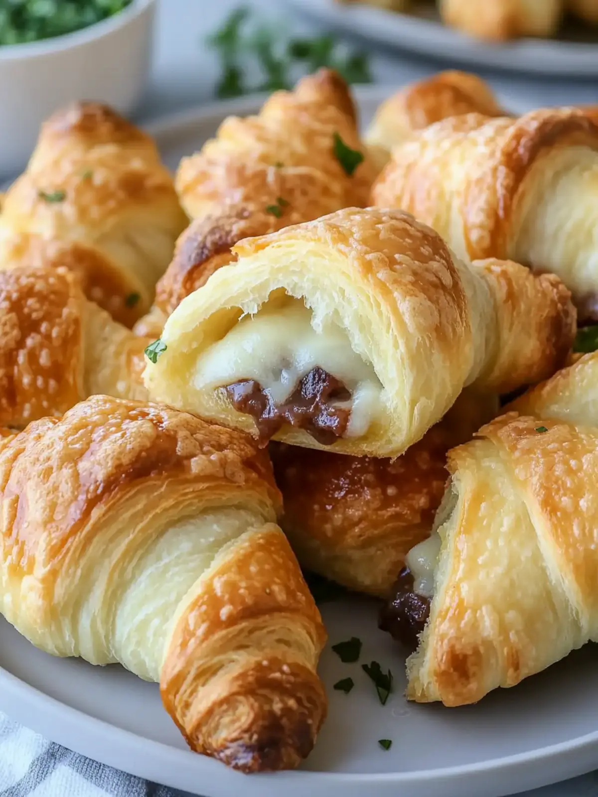 Melt-In-Your-Mouth Cheesy French Dip Crescent Rolls 2 Cheesy French Dip Crescent Rolls