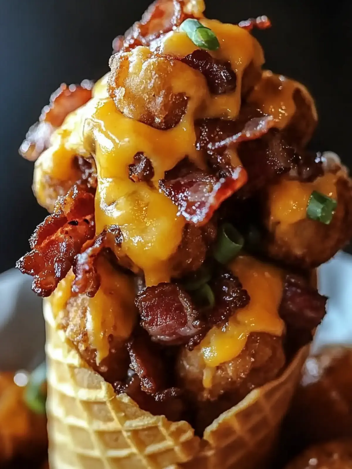 Bacon Cheeseburger Stuffed Tater Tot Cones for Epic Snacking 2 Bacon Cheeseburger Stuffed Tater Tot Cones
