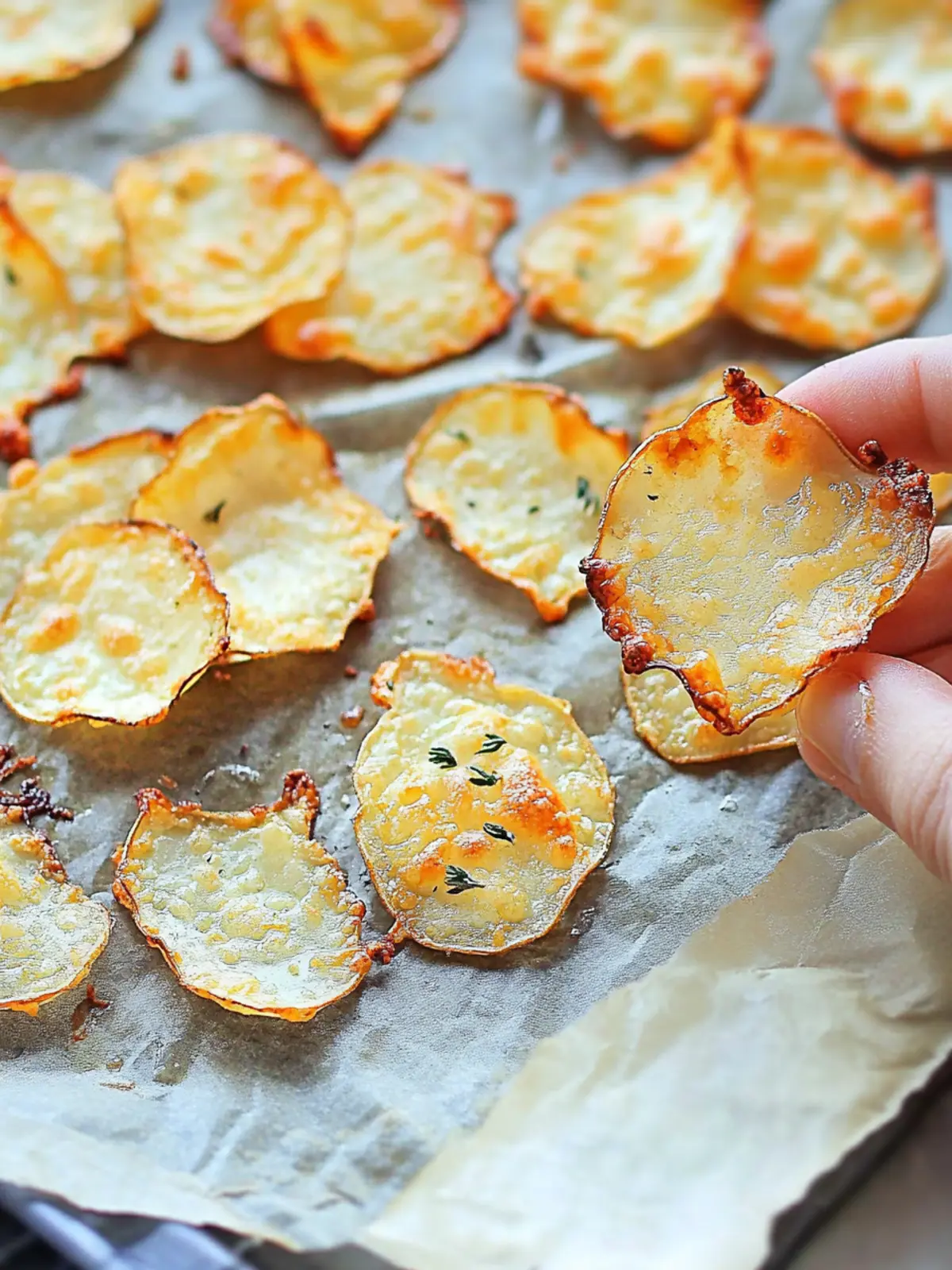 Crispy 2-Ingredient Baked Onion and Cheese Chips in 15 Minutes 3 2-Ingredient Baked Onion And Cheese Chips