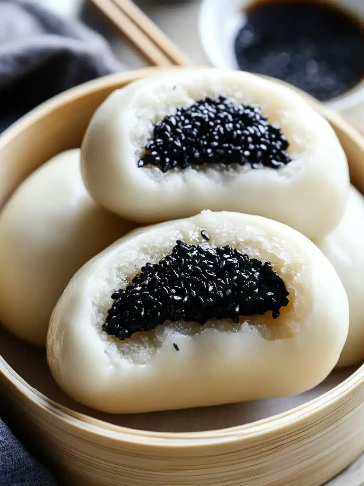 Soft and Fluffy Black Sesame Steamed Buns You ll Love 2 Black Sesame Steamed Buns