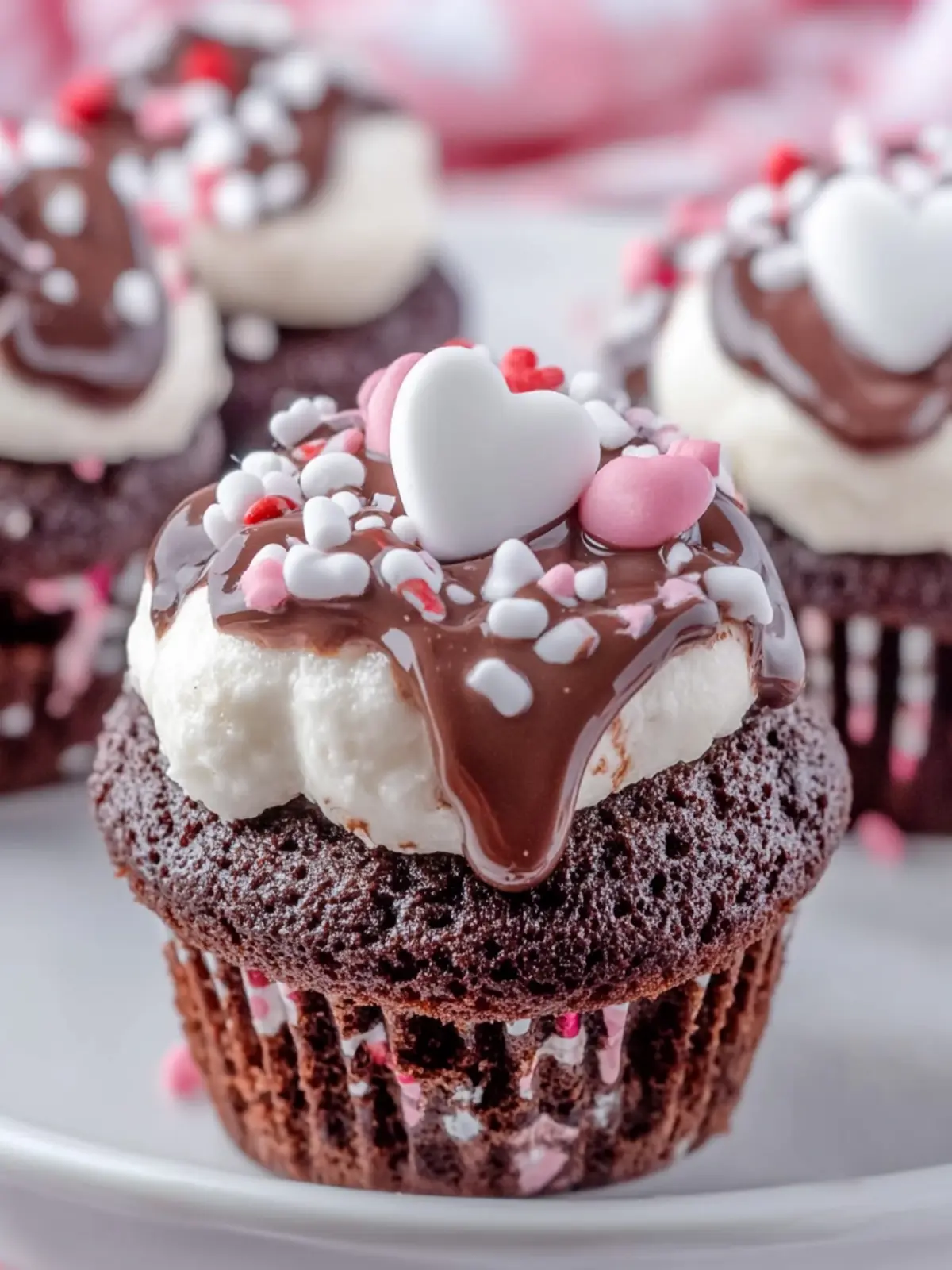 Valentine's Day Hot Chocolate Cupcakes with Gooey Marshmallow Center 4 Valentine s Day Hot Chocolate Cupcakes!
