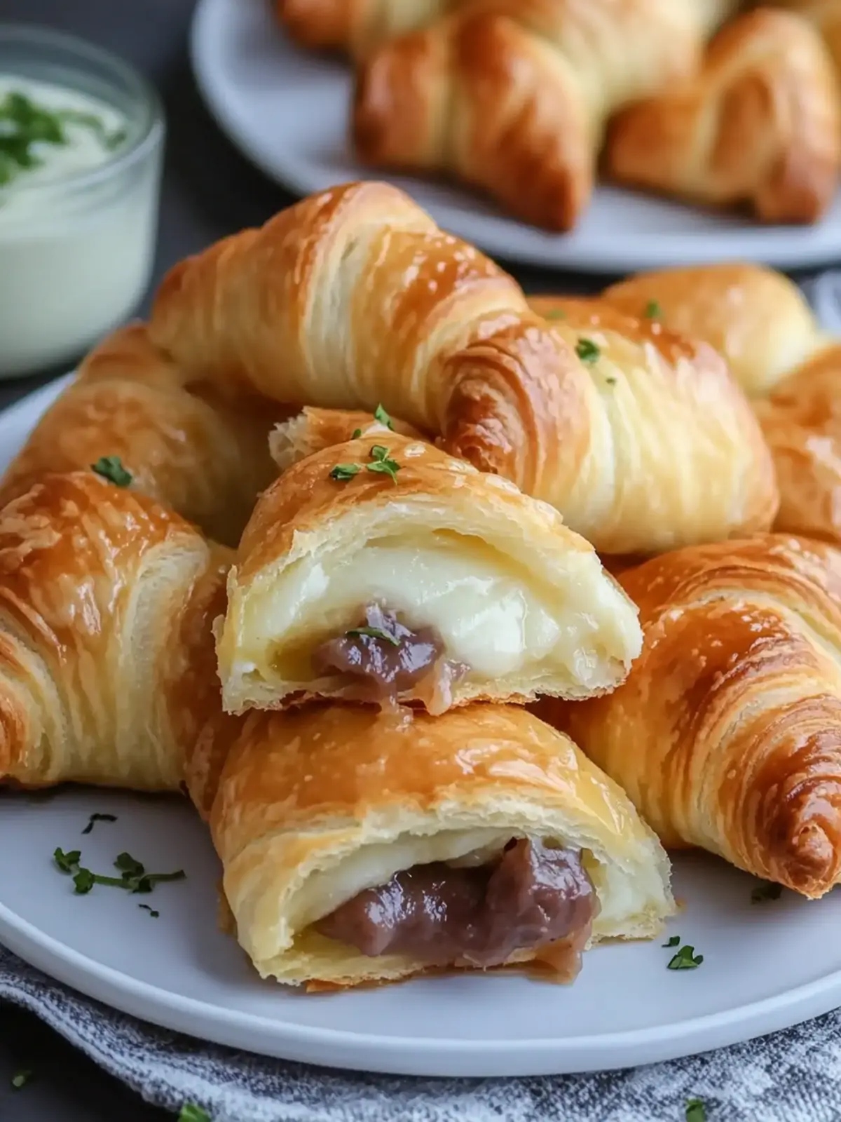 Melt-In-Your-Mouth Cheesy French Dip Crescent Rolls 3 Cheesy French Dip Crescent Rolls