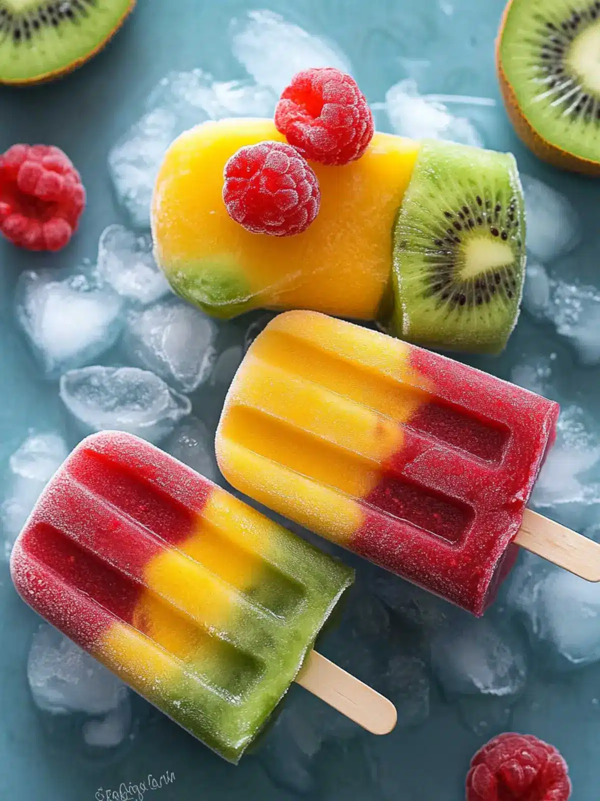Delicious Frozen Mango, Kiwi, Raspberry Fruit Pops to Beat the Heat 3 Frozen Mango, Kiwi, Raspberry Fruit Pops