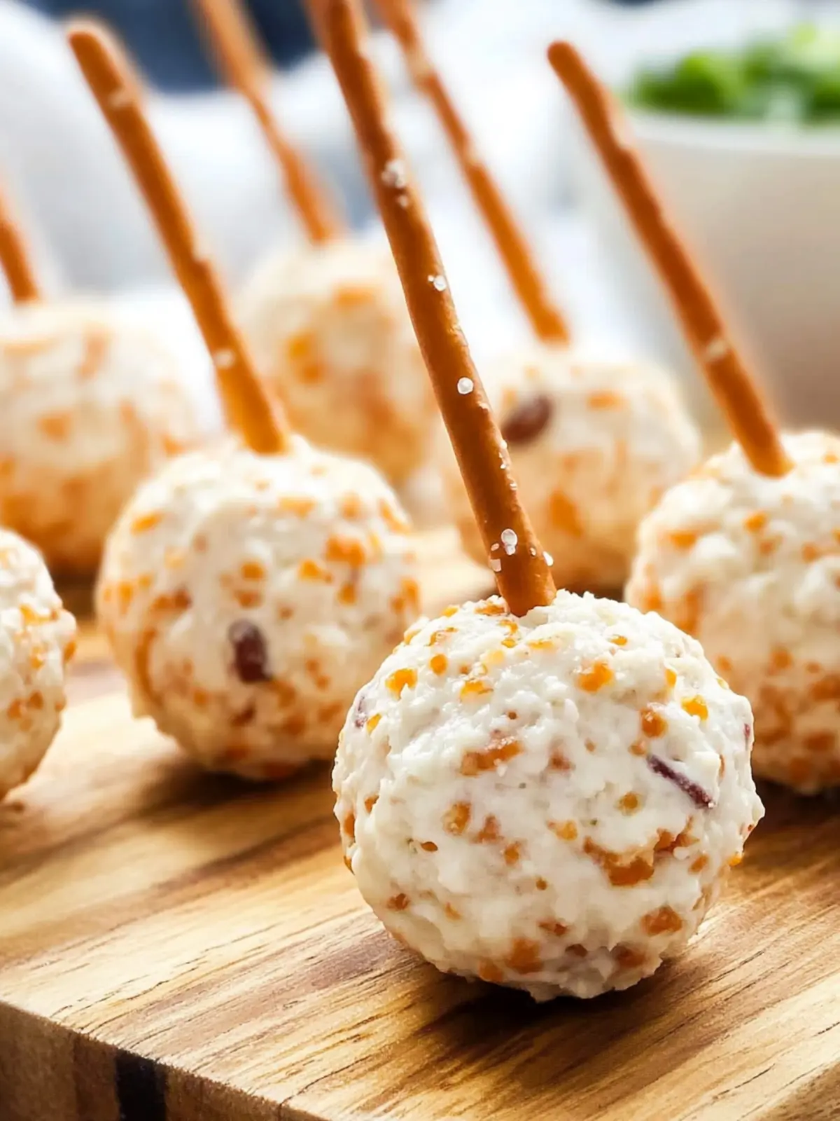 Cheeseball Bites on Pretzel Sticks: The Ultimate Party Snack 3 Cheeseball Bites on Pretzel Sticks