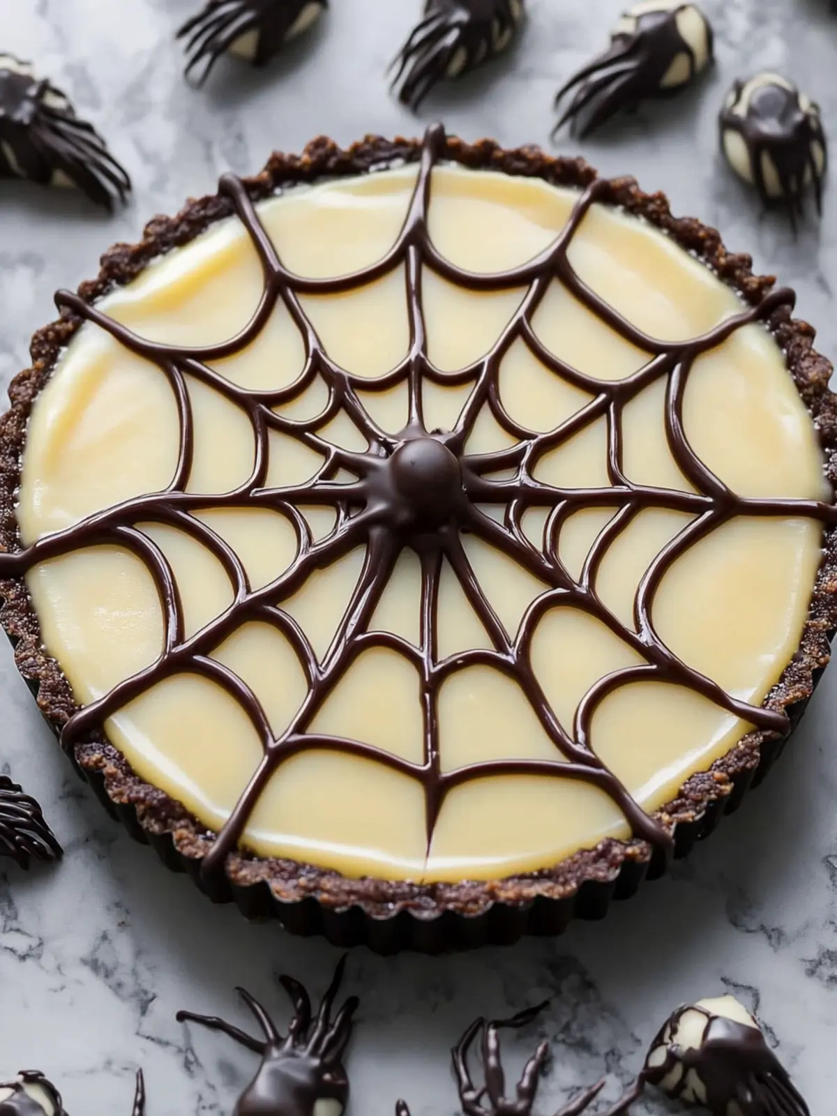Halloween Spiderweb Chocolate Tart That's a Spooky Delight 3 Halloween Spiderweb Chocolate Tart