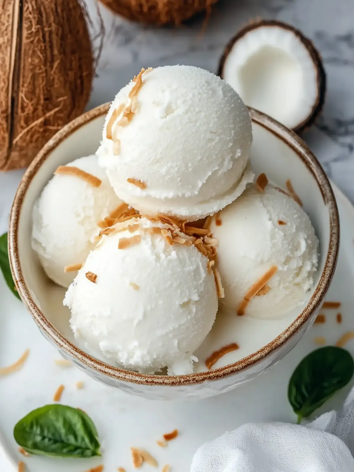 Creamy Coconut Sorbet: Your Tropical Escape at Home 2 Coconut Sorbet
