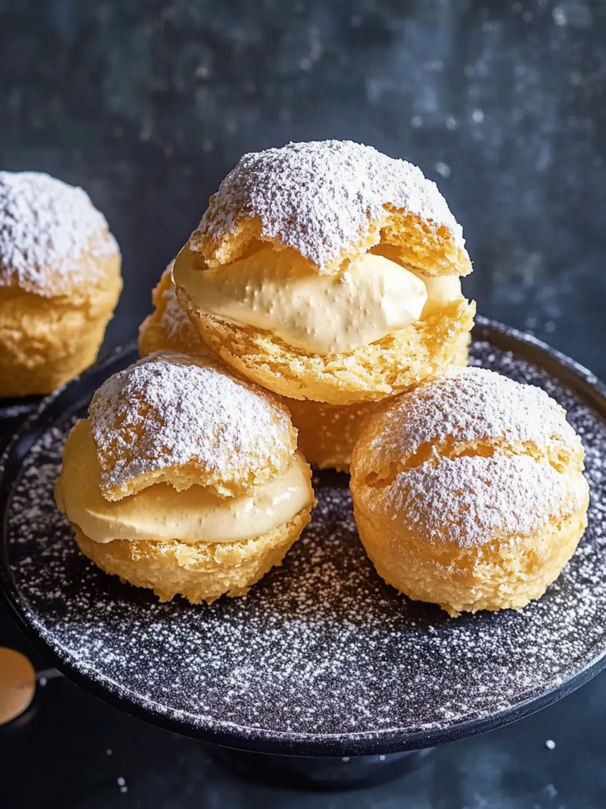 Choux au Craquelin: Irresistible Thai Tea Cream Puffs 4 Choux au Craquelin (Cream Puffs) with Thai Tea Diplomat Cream
