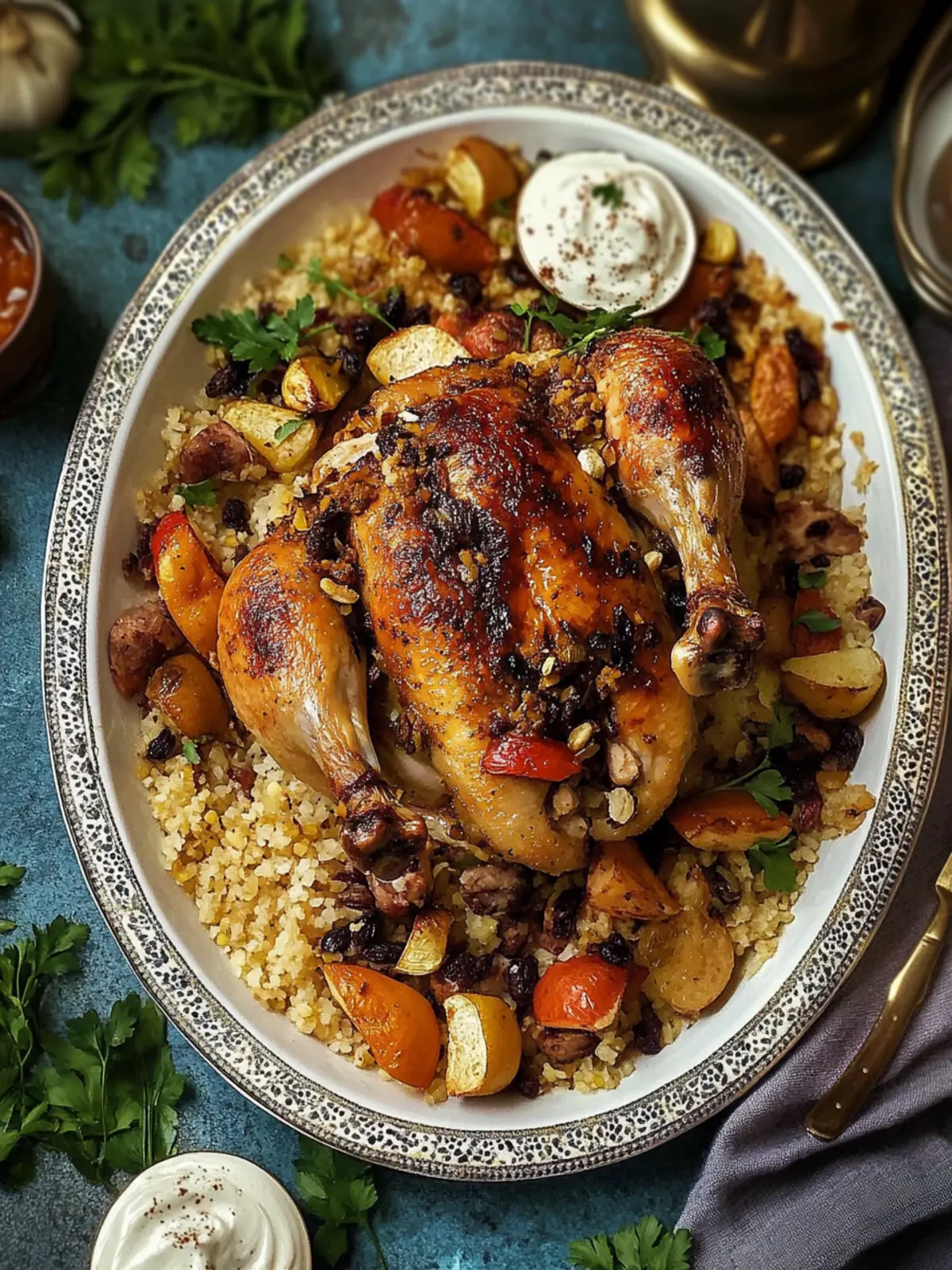 Savory Djaj Mahshi: Delightful Middle Eastern Stuffed Chicken 4 Djaj Mahshi (Middle Eastern Stuffed Chicken)