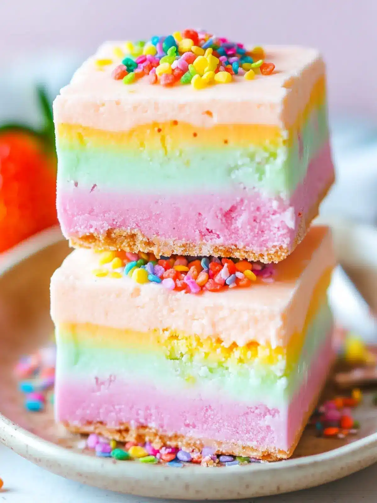 No-Bake Rainbow Sherbet Bars That Brighten Your Summer Days 2 No-Bake Rainbow Sherbet Bars