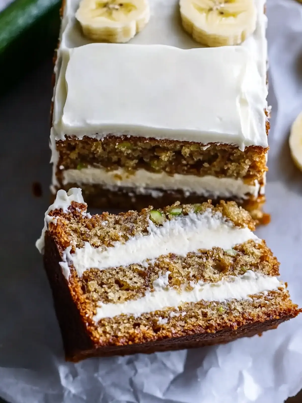 Banana Zucchini Cake with Cream Cheese Frosting Bliss 2 Banana Zucchini Cake with Cream Cheese Frosting