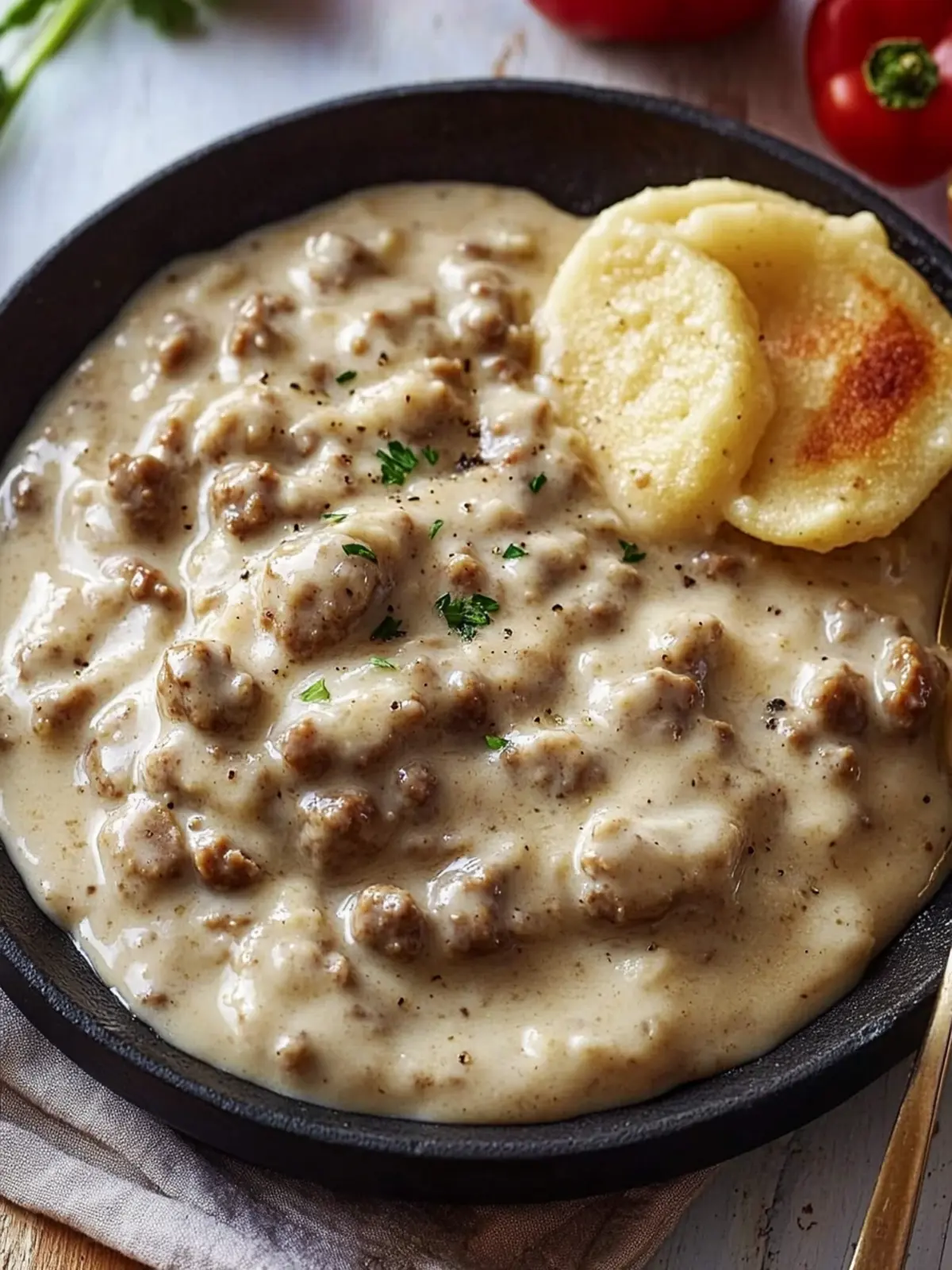 Savor Quick & Easy Sausage Gravy Over Warm Biscuits Today 4 Quick & Easy Sausage Gravy