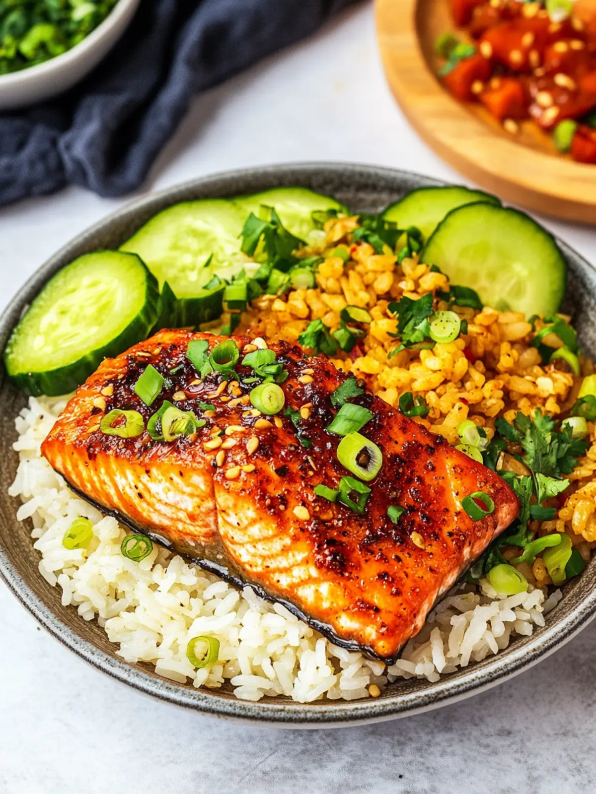 Chili Oil Salmon Rice Bowl: Quick 15-Minute Delight 3 Chili Oil Salmon Rice Bowl (15 Minute)