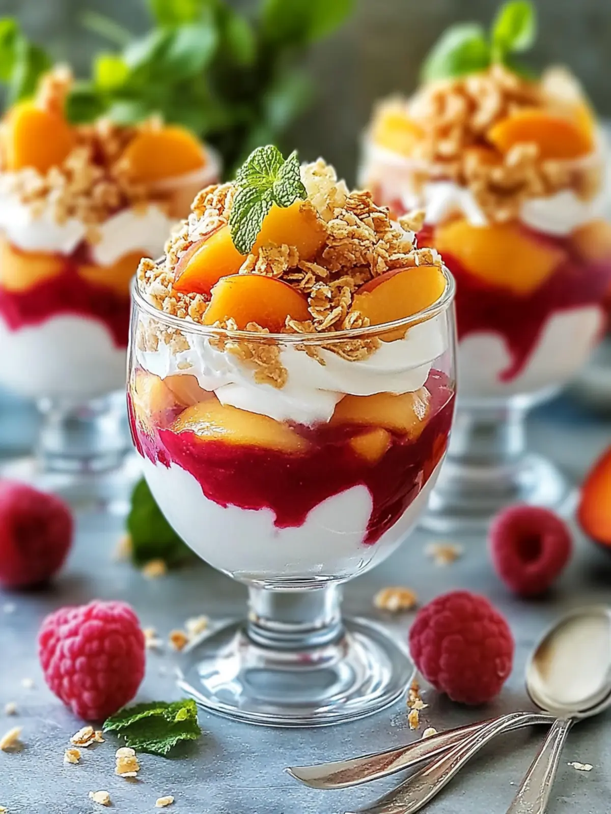 Deliciously Light Peach Melba Parfaits for Summer Bliss 2 Peach Melba Parfaits