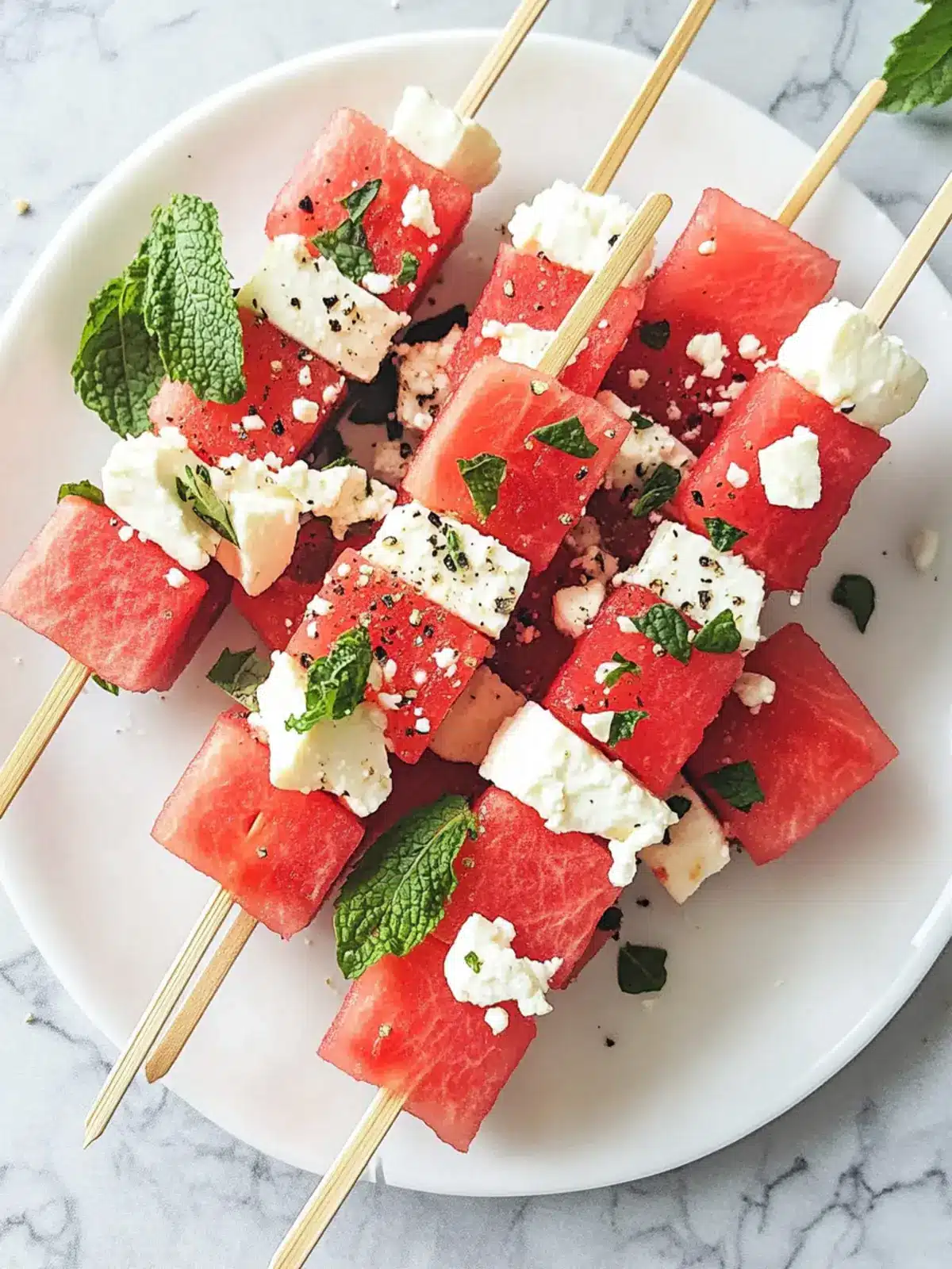 Delicious Watermelon Feta Skewers for a Refreshing Party Treat 2 Watermelon Feta Skewers