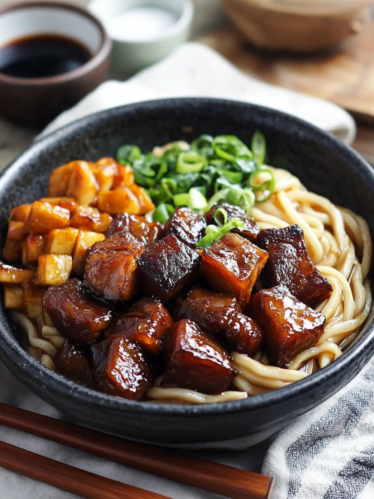 Savor Japanese Braised Pork Belly & Yaki Udon Delight 2 Japanese Braised Pork Belly & Yaki Udon