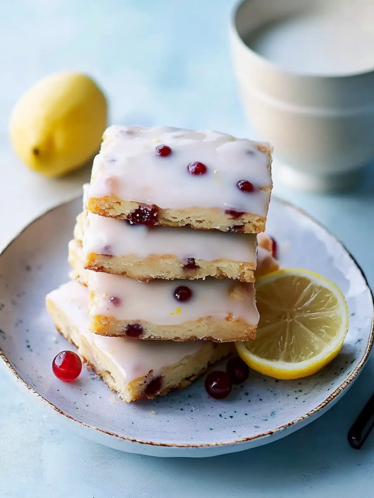 Delicious Currant and Lemon Shortbread with Vanilla Glaze Recipe 4 Currant and lemon shortbread with vanilla glaze