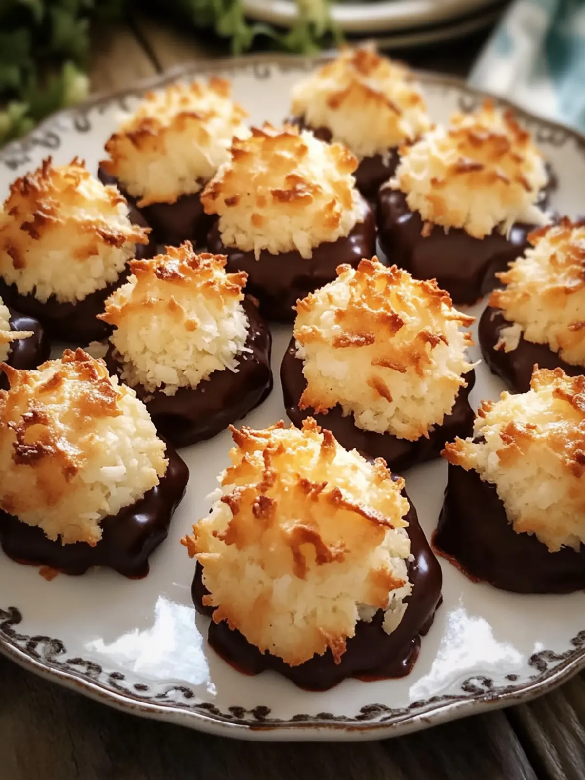 Heavenly Chocolate Dipped Coconut Macaroons You ll Love 3 Chocolate Dipped Coconut Macaroons