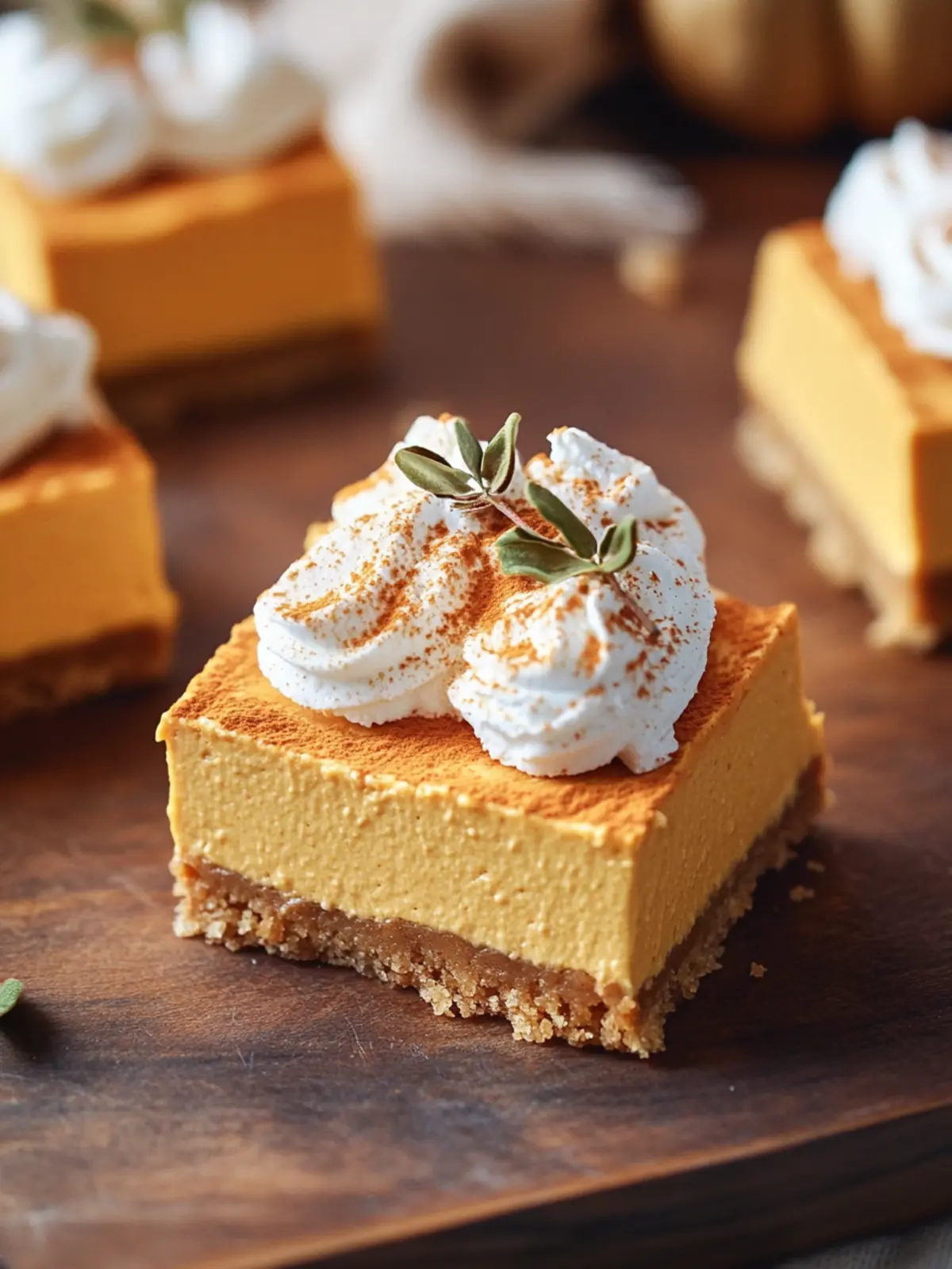 Irresistible No-Bake Pumpkin Cheesecake Bars for Fall Feasts 3 No-Bake Pumpkin Cheesecake Bars