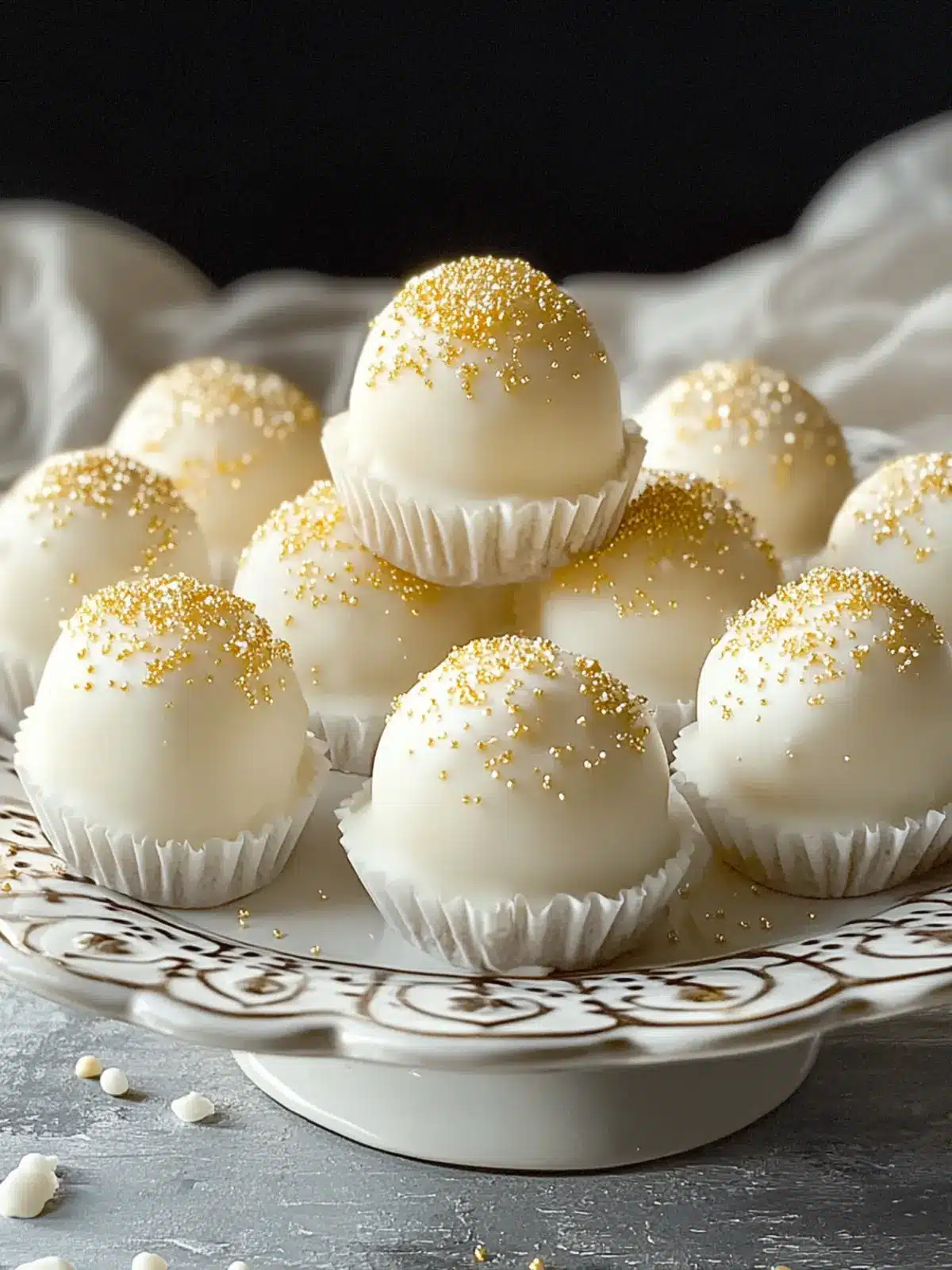 Delicious White Chocolate Sparkle Cake Bites for Your Next Party 3 White Chocolate Sparkle Cake Bites