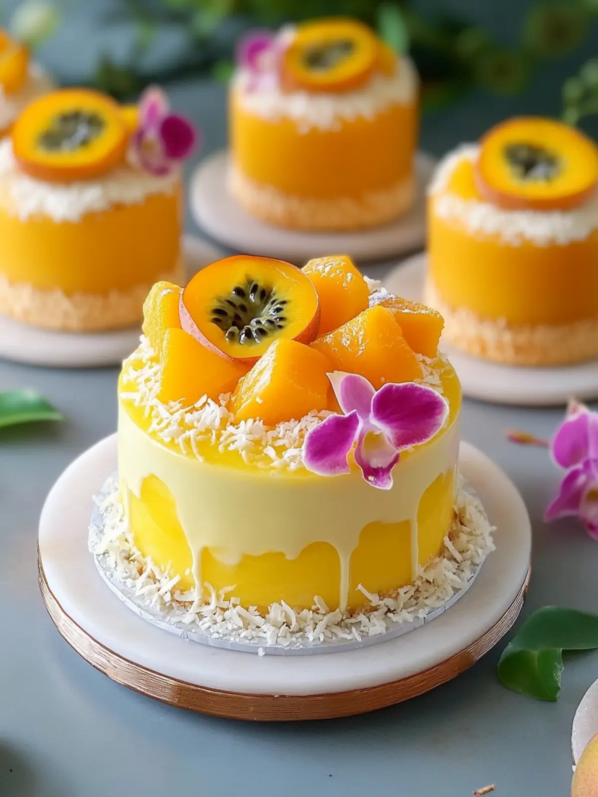 Tropical Mango Passion Fruit Coconut Entremet Bliss 3 Mango Passion Fruit Coconut Entremet