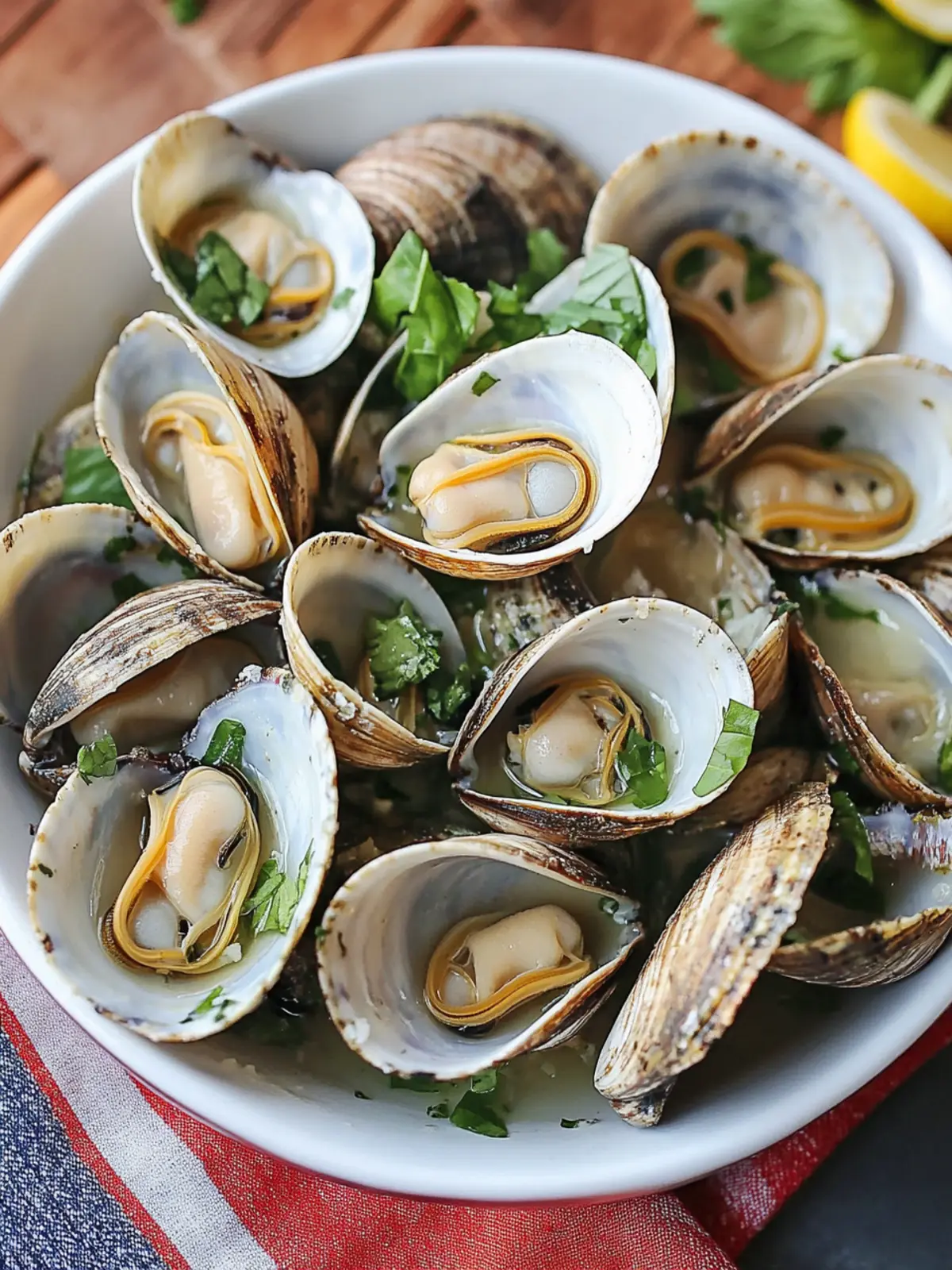 Savory Steamed Clams with Fresh Basil in 10 Minutes 3 Steamed Clams with Fresh Basil