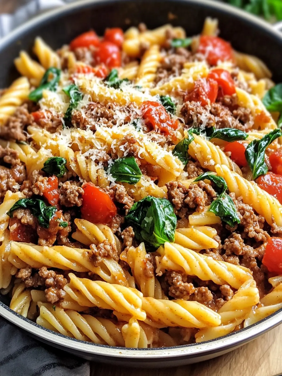 One Pan Healthy Ground Beef Pasta for Busy Weeknights 2 One Pan Healthy Ground Beef Pasta
