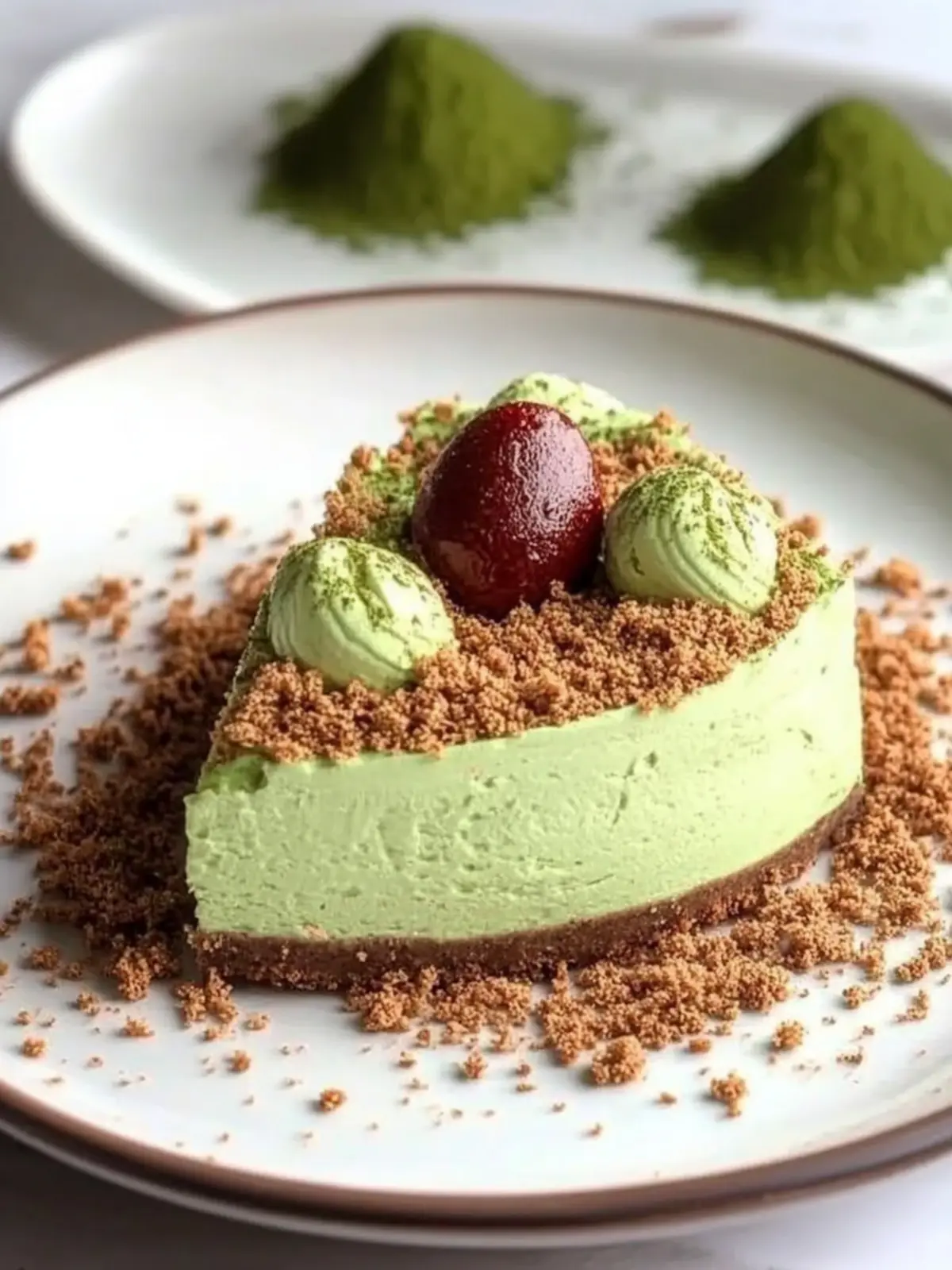Light Matcha Tea Cheesecake: A Wholesome No-Bake Delight 3 Light Matcha Tea Cheesecake