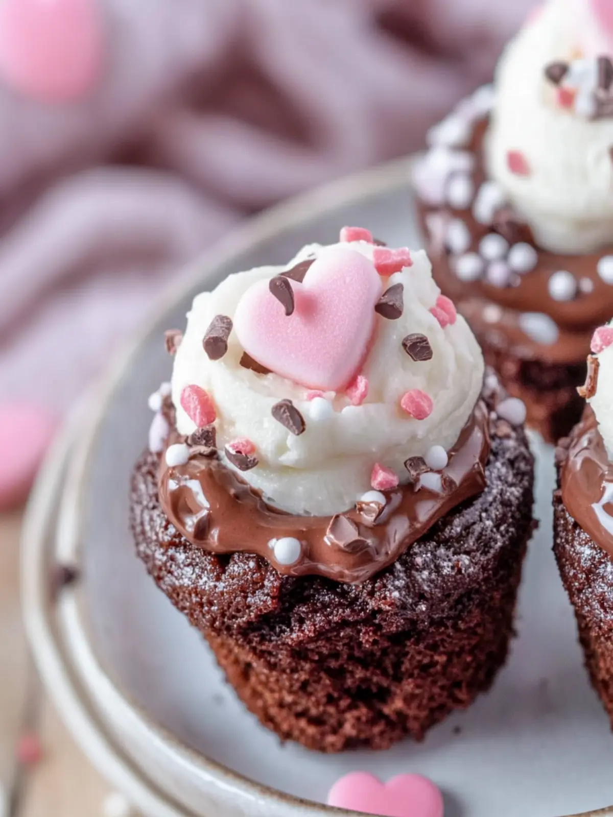 Valentine's Day Hot Chocolate Cupcakes with Gooey Marshmallow Center 2 Valentine s Day Hot Chocolate Cupcakes!